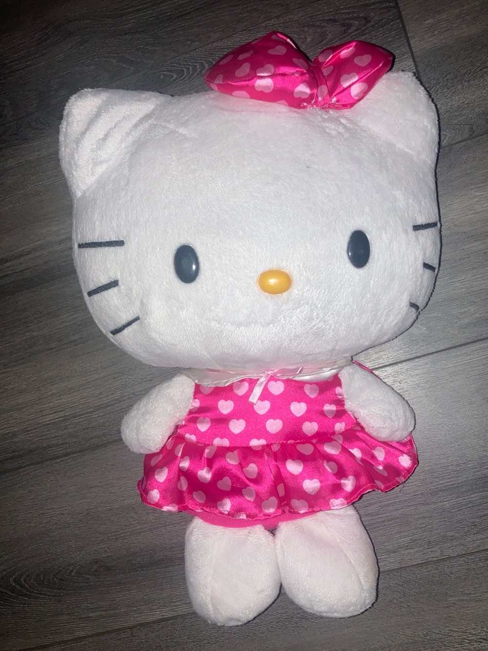 Hello Kitty White Plush with Pink Heart Dress and Bow